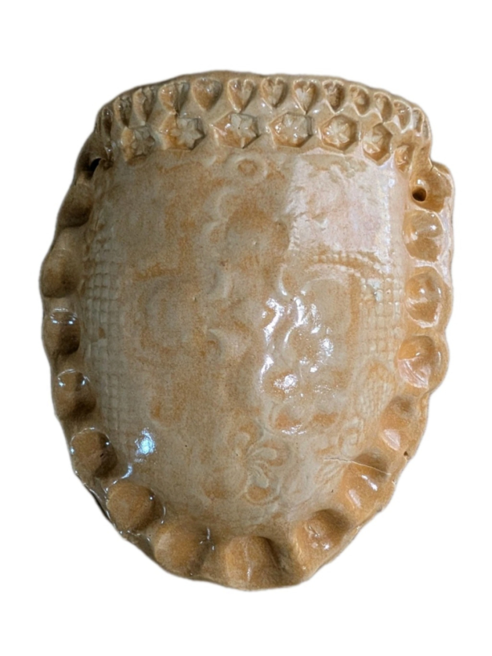 Vintage Wallpocket Pottery Handmade Planter Stamped Wall Art Garden Pot Planter